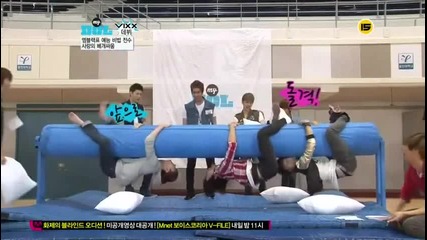 [cut] 120524 Mblaq And Vixx Playing Love S Pillow Fight Game