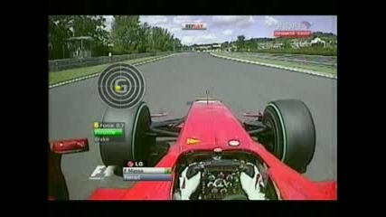 F1 Ф. Маса се блъска зверски в ургажденията (клалификации Унгария 2009)