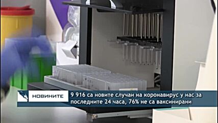 9 916 са новите случаи на коронавирус у нас за последните 24 часа, 76% не са ваксинирани