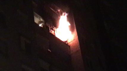 Пожар в блок в Стара Загора