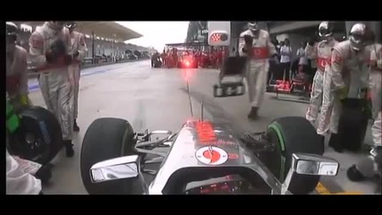 F1 Гран при на Валенсия 2012 - проблемите на Hamilton в бокса [hd]
