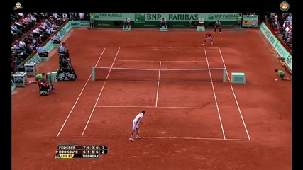 Федерер vs. Джокович Roland Garros 2011 Полуфинал тайбрек [hq]