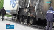Запалил се камион затруднява движението по източния обходен път на Пловдив