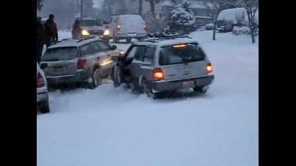 Sliding car stopped by drivers foot (attempted anyway!) 