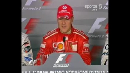 Михаел Шумахер обявява че се отказва от спорта - Монца 2006