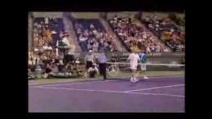 Агаси - Федерер Indian Wells (Смешно)