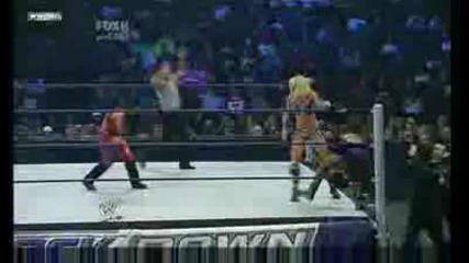 Smackdown 03/07/09 - Maria and Melina vs Layla & The Womans Champion Michelle Mccool