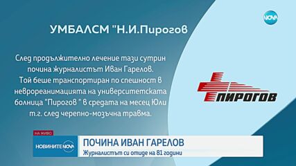 Отиде си доайенът на българската журналистика Иван Гарелов