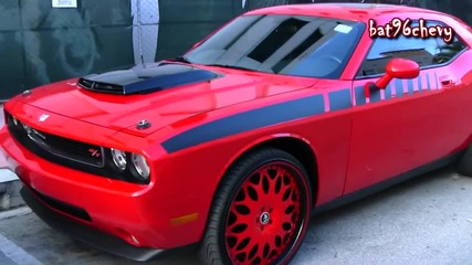 Red & Black Dodge Challenger Rt on 24 26 Forgiatos - 1080p Hd
