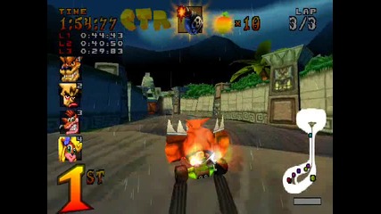 Crash Team Racing - Area The Lost Ruins - Tiger Temple - Blue Ctr Token 
