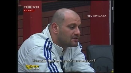 Big Brother F - Николай Шокиран И Огорчен От Елеонора 05.04.10 