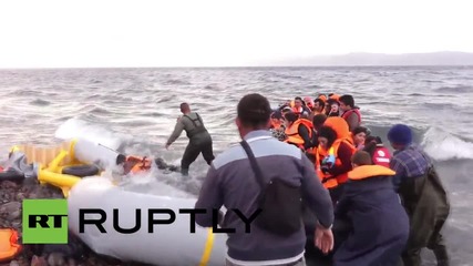 Greece: Desperate refugees continued to be pulled ashore in Lesbos