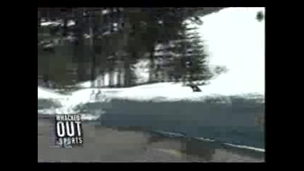 Snowboard Crash Into Truck
