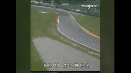 Motogp Champion Valentino Rossi crashes in 2010 Italian Gp 