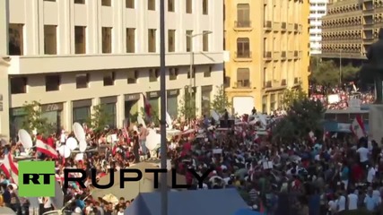 Lebanon: Water cannon blasted at 'You Stink' protesters in Beirut