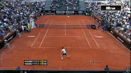 Nadal vs Gulbis - Rome 2013 - Part 2!