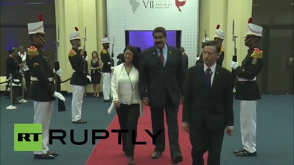 Panama: Nicolas Maduro arrives at Summit of the Americas