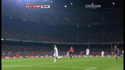 14.04.2010 Барселона 3 - 0 Депортиво Ла Коруня фамозен гол от центъра на Педро 