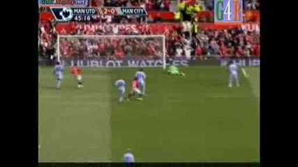 Много добър пас на Бербатов и гол на Карлос Тевез Манчестър Юнайтед - Манчестър Сити 2:0