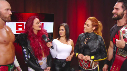 Maria & Mike Kanellis interrupt Seth Rollins & Becky Lynch: Raw, July 1, 2019