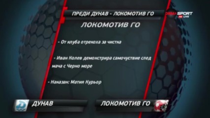 Преди Дунав - Локомотив ГО