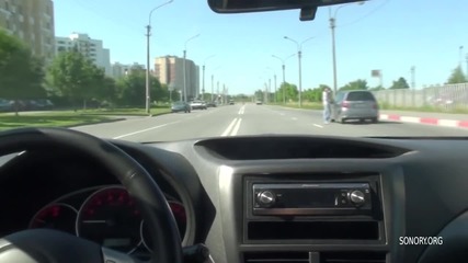 V8 muscle car sound in Subaru Impreza