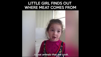 Малко момиченце разбира от къде идва месото ...