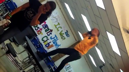 Dancing on the table!