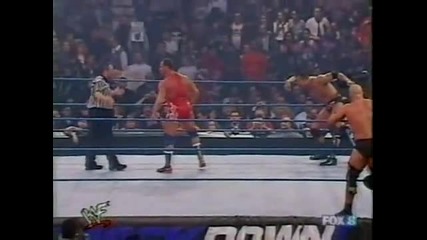 Stone Cold & The Rock Vs Chris Jericho & Kurt Angle Smack Down Part1/2 