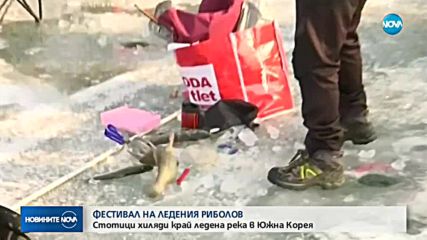 Хиляди ентусиасти ловят риба в замръзнала река в Южна Корея