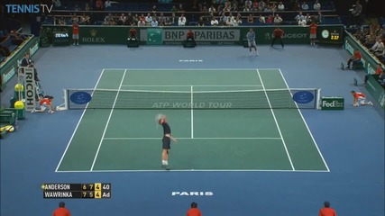 Kevin Anderson Hits a Hot Shot Past Stan Wawrinka - Bnp Paribas Paris Masters 2014
