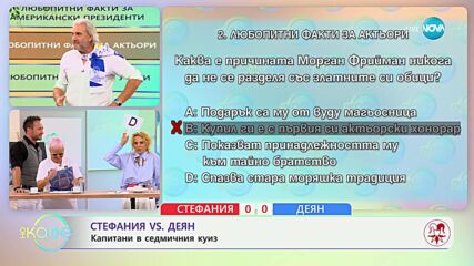 Стефания VS Деян: Капитани в седмичния куиз - „На кафе“ (04.07.2024)