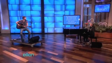 Justin Bieber pee pesenta na Lady Gaga Born This Way v shouto na Ellen 08.02.2011