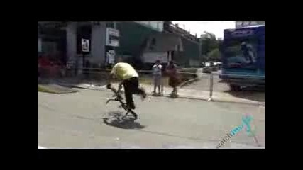 Flatland Bmx vs. Skateboarding - Street Tricks 