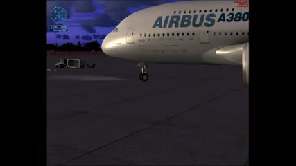 Fsx Airbus A380 (first flight - Night Version) part 1