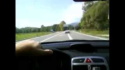 gallardo lp 560 - 4 versus Peugeot 307 Hdi road to Andorra 
