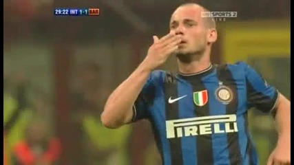 Inter 1 - 1 Barcelona (goal Sneijder) 