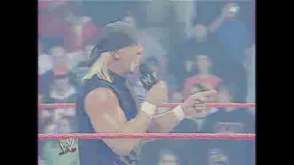 Hulk Hogan Helps Hornswoggle (raw 15th Anniversary)