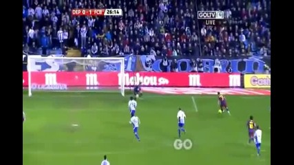 Deportivo La Coruna Vs Barcelona 0 - 4 - (david Villa Goal) Liga Bbva - 08 01 2011 