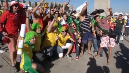 Фенове на Бразилия и Чили заляха улиците в Бело Оризонте