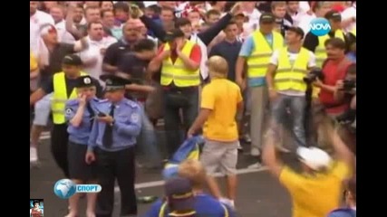 Англия - Швеция 3:2, сблъсък на фенове