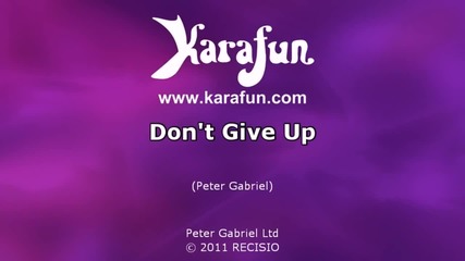 Peter Gabriel - Don't Give Up - Karaoke