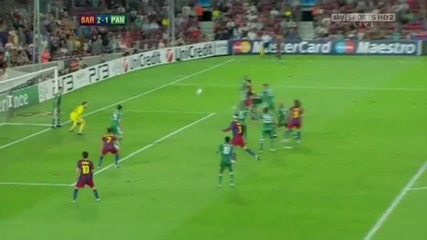 Barcelona Vs Panathinaikos 5 - 1 Villa Goal 2 - 1 