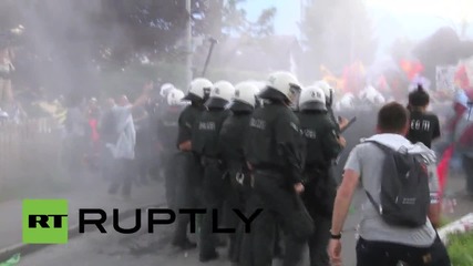 Germany: Riot police pepper spray anti-G7 protesters as clashes kick off in Bavaria