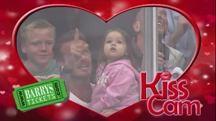 David & Harper Beckham on L.a. Kings' Kiss Cam