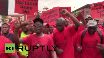 South Africa: Thousands of protesting trade unionists decry corruption in Johannesburg