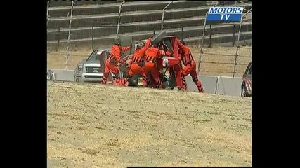 Spectaculaire crash depart Indy Lights 2008 Sears Point 