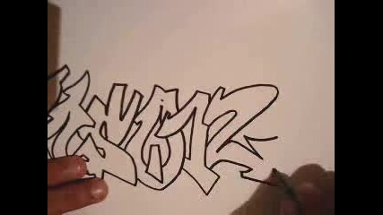 Graffiti drawing wildstyle