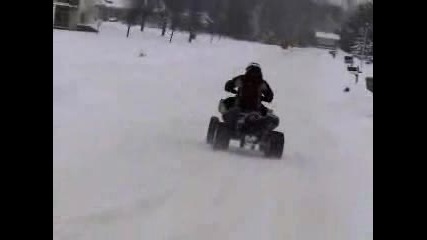Crazy ATV Snow Drifting