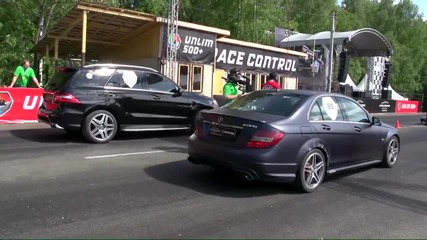 Mercedes C63 Weistec vs Mercedes Ml63 Amg Gorilla Racing